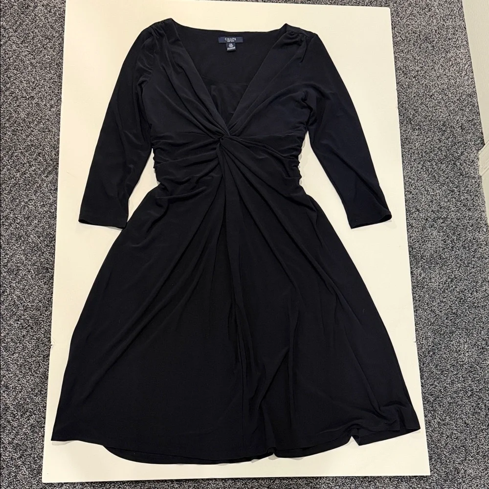 Chaps Black Long-Sleeve Twist-Front Dress - Picture 1 of 1